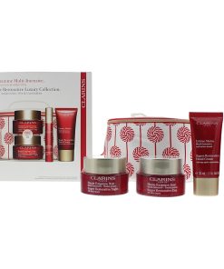 Clarins Super Restorative 5 Piece Gift Set: Day Cream 50ml - Night Cream 50ml - Remodelling Serum 10ml - Hand  Nail Cream 30ml - Vanity Case