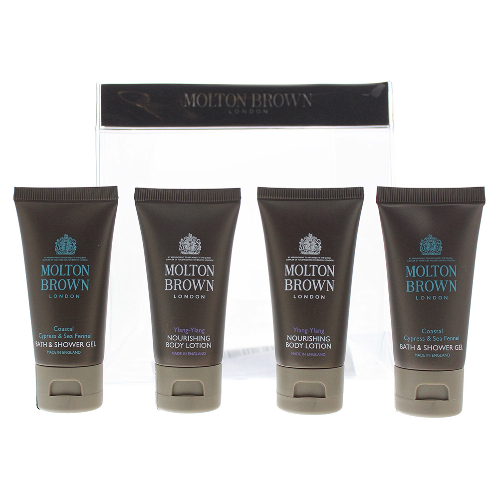 Molton Brown 4 Piece Gift Set: 2 x Coastal Cypress Sea Fennel Body Wash 30ml - 2 x Ylang Ylang Body Lotion 30ml 1 Molton Brown 4 Piece Gift Set: 2 x Coastal Cypress Sea Fennel Body Wash 30ml - 2 x Ylang Ylang Body Lotion 30ml