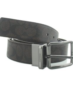 Coach Harness Buckle Cut-To-Size Reversible Mahogany 38mm Belt