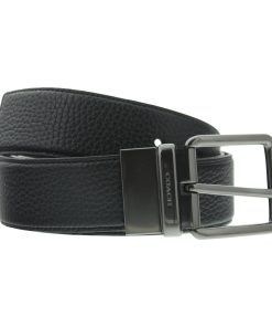 Coach Wide Reversible Black and Mahogany Belt
