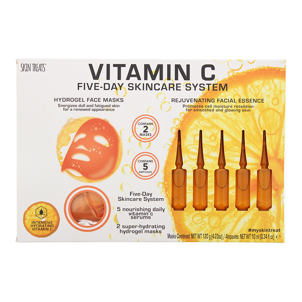 Skin Treats Vitamin C Five-Day Skincare System 7 Pieces Gift Set: 2 x Hydrogel Face Mask 120g - 5 x Essence Ampoul 1 Skin Treats Vitamin C Five-Day Skincare System 7 Pieces Gift Set: 2 x Hydrogel Face Mask 120g - 5 x Essence Ampoul