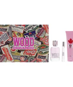 Dsquared2 Wood 3 Piece Gift Set: Eau De Toilette 100ml - Eau De Toilette 10ml - Shower Gel 150ml