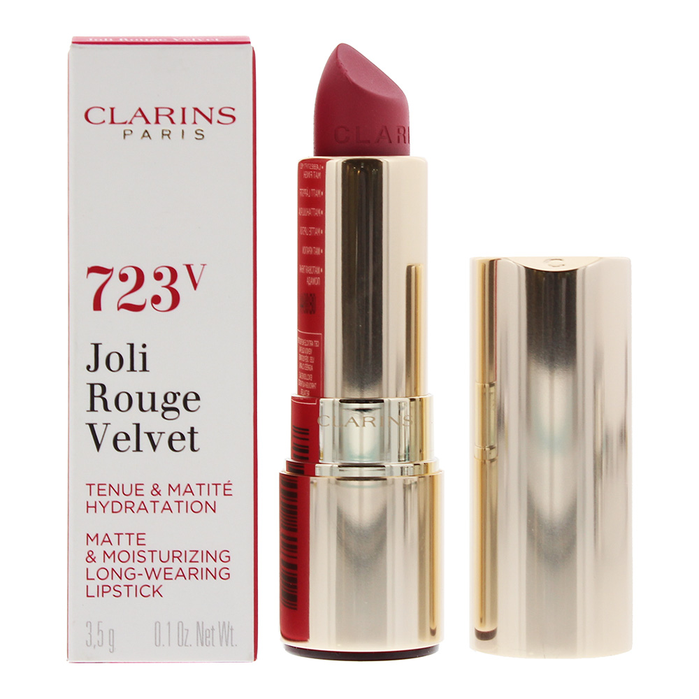 Clarins Joli Rouge Velvet Matte Moisturizing Long Wearing Lipstick 723V Rasberry 3 Clarins Joli Rouge Velvet Matte Moisturizing Long Wearing Lipstick 723V Rasberry 3.5g